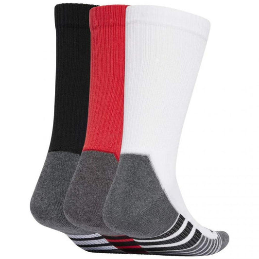 Calcetines Adidas Cushioned Crew Rojo Negro Blanco (3-Pack)