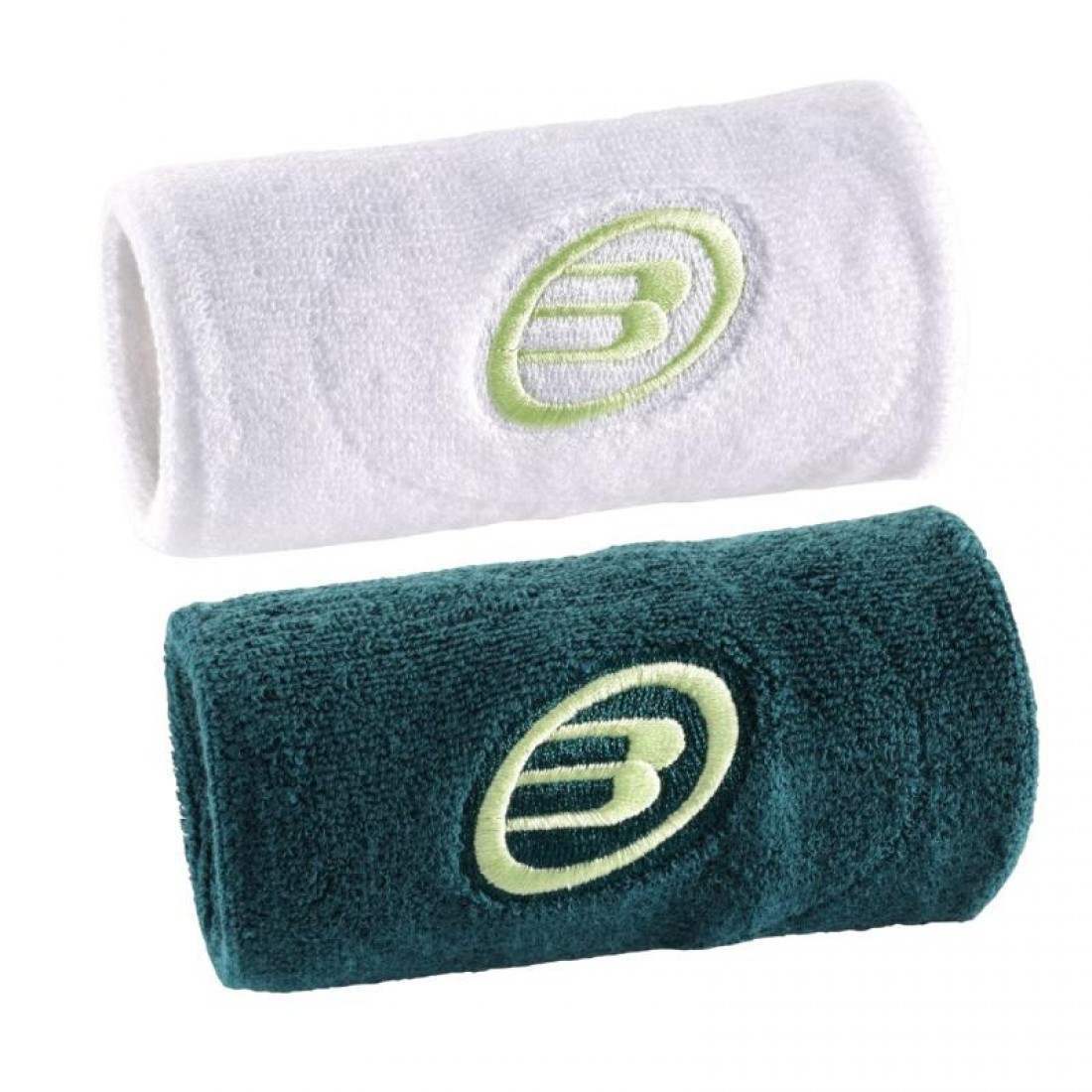 Muñequeras Bullpadel BPMU252 Blanco Verde Oscuro (2-Pack)
