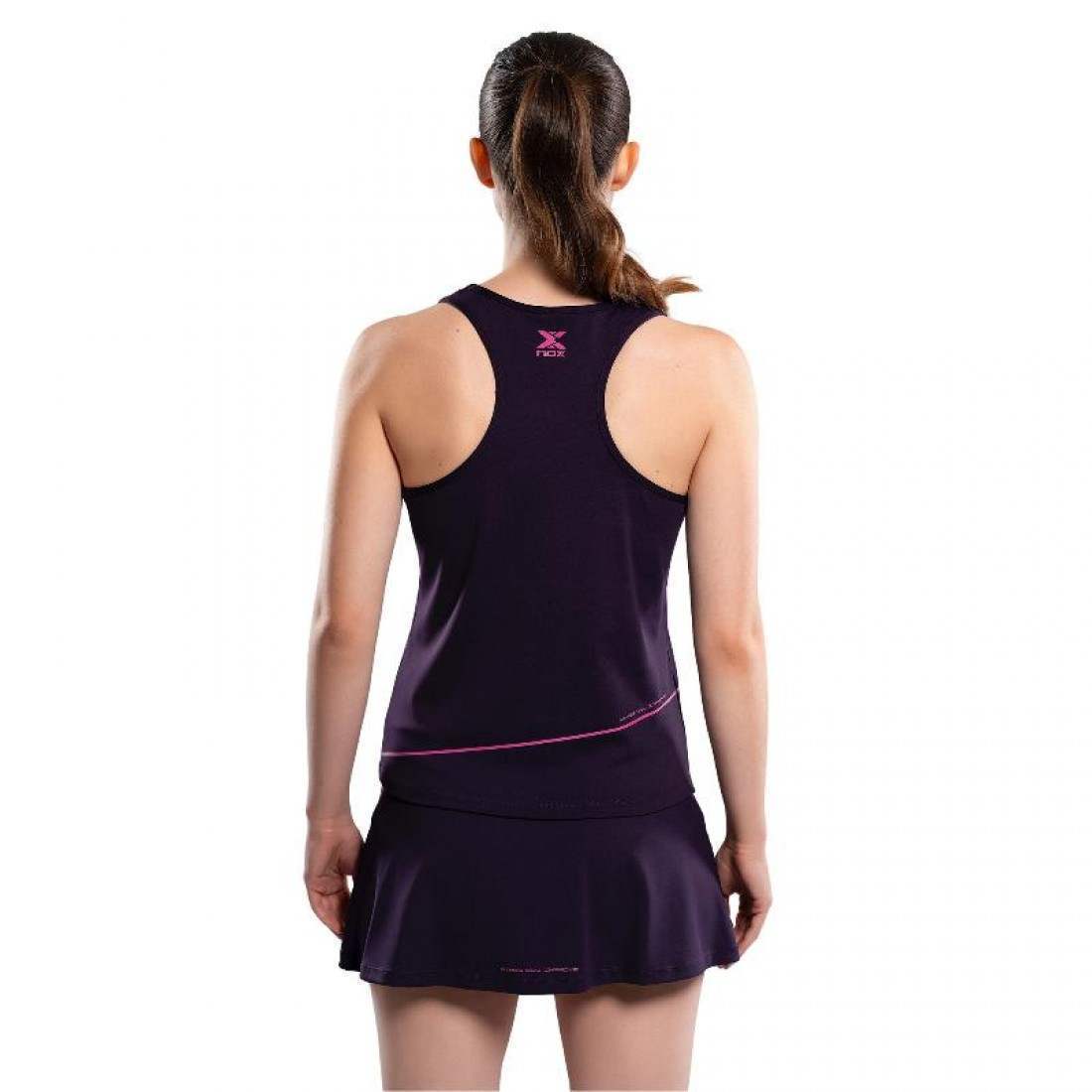 Camiseta Nox Pro Morado Oscuro Rosa Mujer
