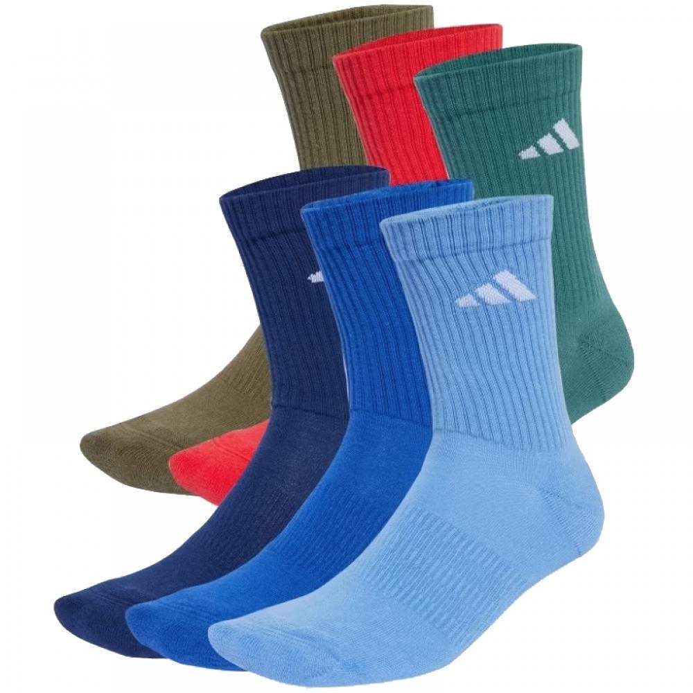 Calcetines Adidas Cushioned Crew Azul Oscuro (6-Pack)