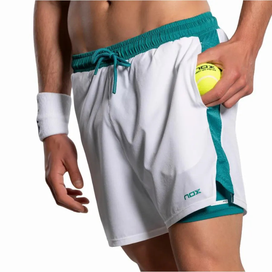 Short Nox Pro Blanco Verde Ivy
