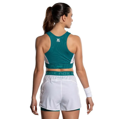 Short Nox Pro Blanco Verde Ivy Mujer